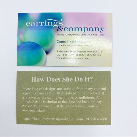 Jayne Dwyer from Paper Moon Jewelry – Polymer Clay Millefiori Puffin Pin NWT - Picture 4 of 8